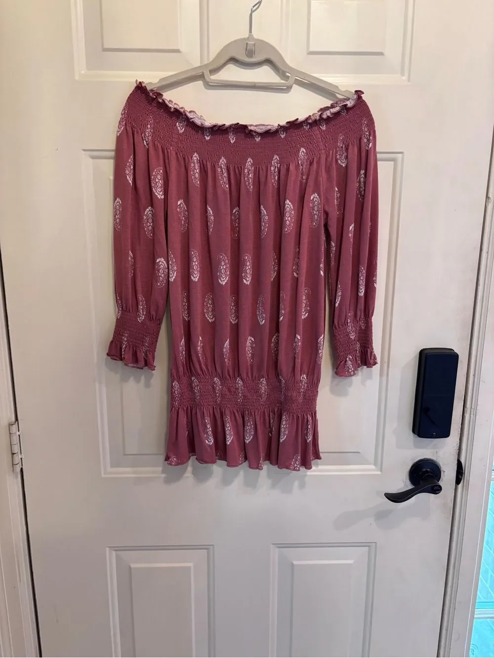 Lascana Bohemian Off-Shoulder Blouse in Mauve - Picture 2 of 6